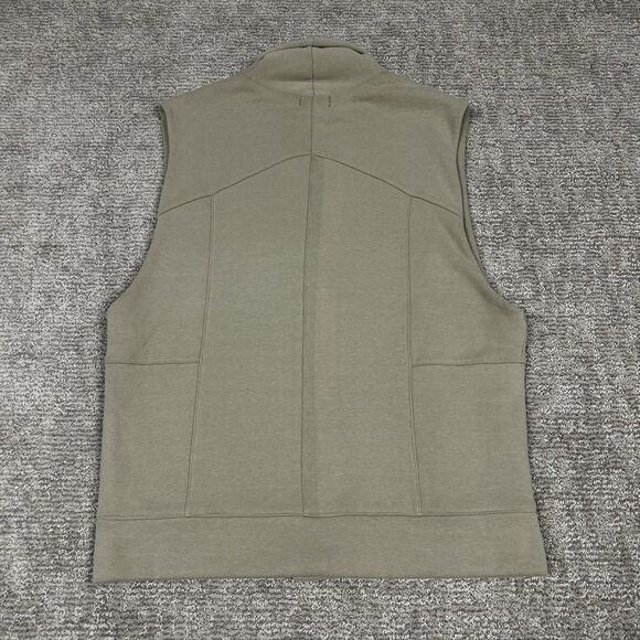 Fundamental Coast Zip Front Kelly Vest Womens Medium Sweatshirt Shawl Collar Tan - Picture 7 of 9